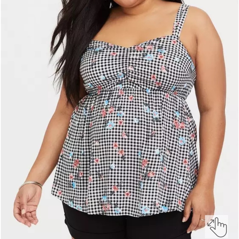 Babydoll Challis Sweetheart Cami | Bouquet Picnic Gingham | Torrid